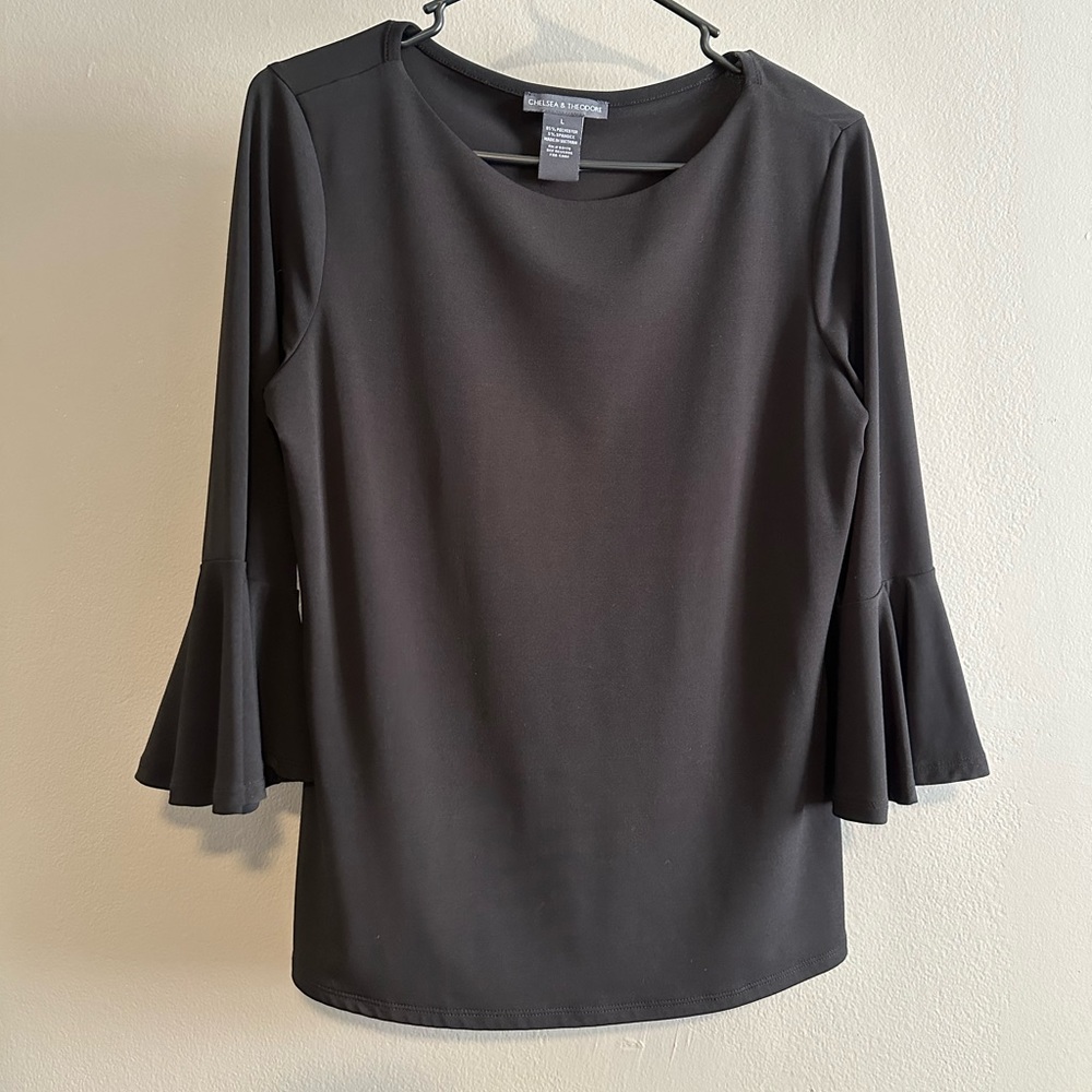 Black Bell Sleeve Top